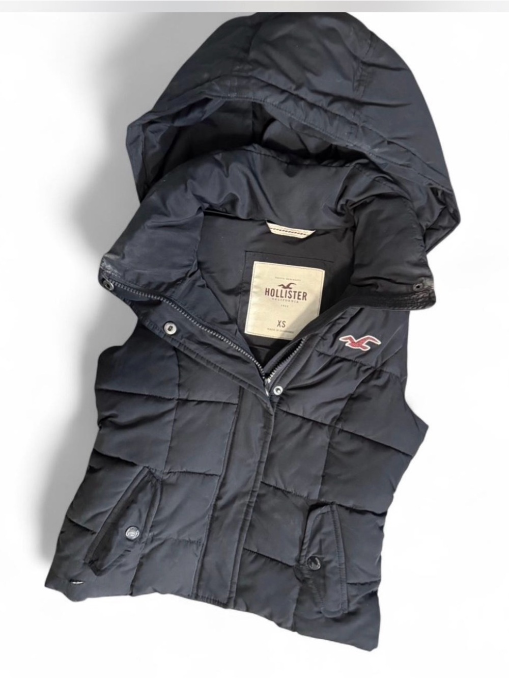 early 2000s navy hollister puffer vest💋
